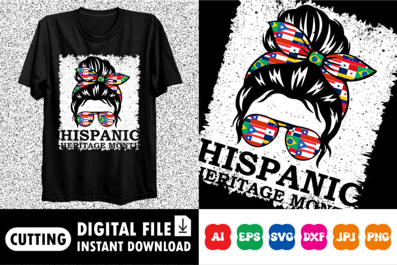 Hispanic heritage Monti shirt print template