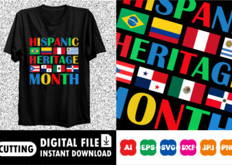 Hispanic heritage month shirt print template