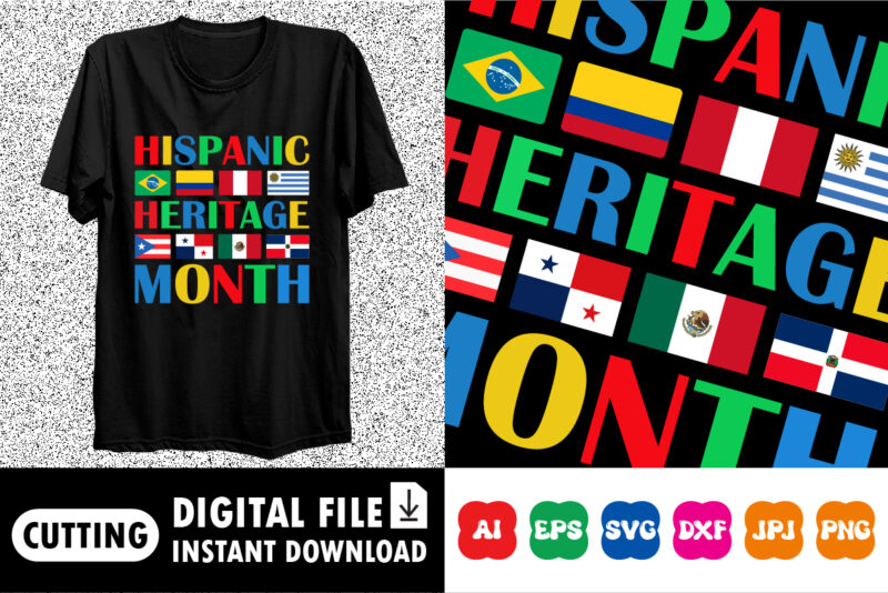 Hispanic heritage month shirt print template