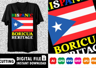 Hispanic Boricua heritage shirt print template