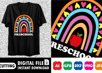 Preschool Back to school shirt print template t shirt illustration