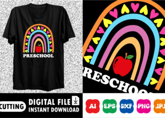 Preschool Back to school shirt print template