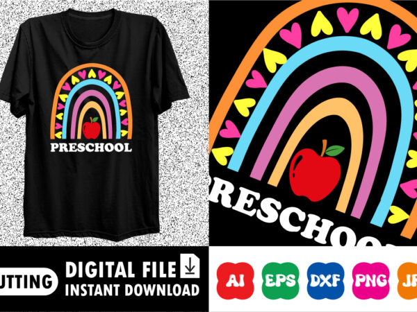 Preschool back to school shirt print template t shirt illustration