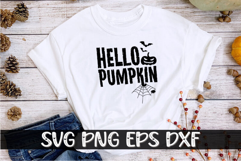 Hallo Pumpkin Halloween Shirt Print Template