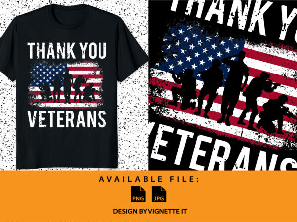 Thank you veterans american freedom day texture usa flag 4th of july veteran day shirt print template, us army military vector illustration