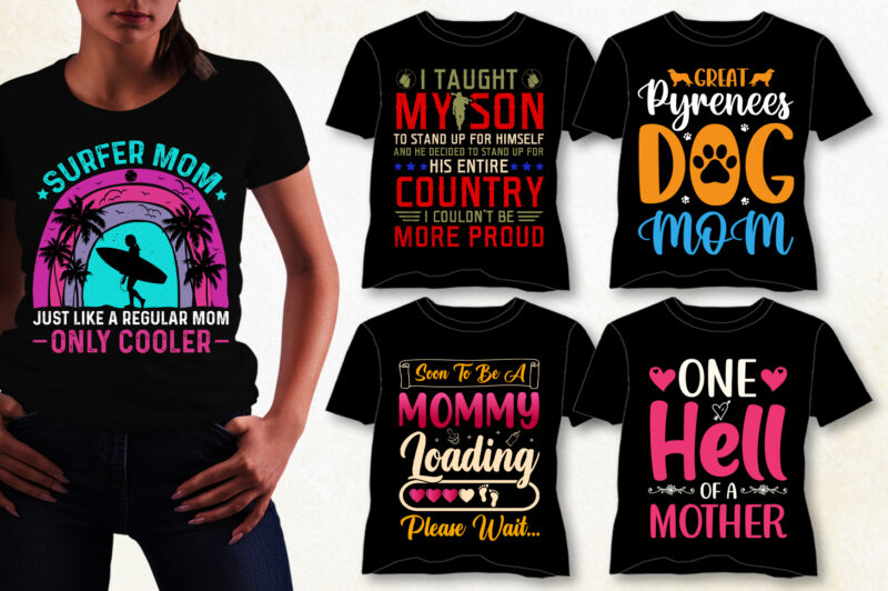 Mom Mommy T-Shirt Design Bundle