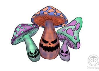 Mushroom Halloween Sublimation t shirt designs for sale