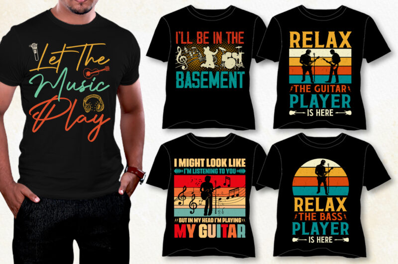 Music T-Shirt Design Bundle,band t shirt design templates, classical music t shirts, school music t shirt designs, music t shirts mens, rock music t shirts, music t-shirt design inspiration, band