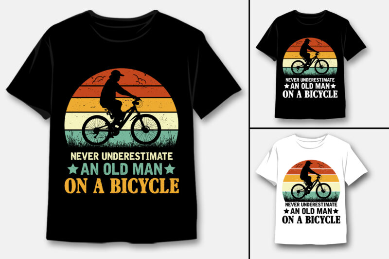 Cycling Bicycle T-Shirt Design Bundle