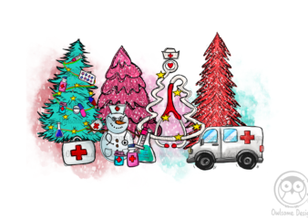 Nurse Christmas Tree PNG Sublimation T shirt vector artwork