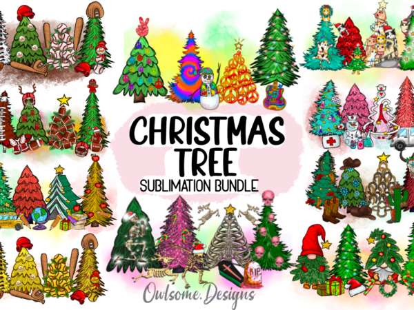 Christmas tree sublimation bundle t shirt vector file
