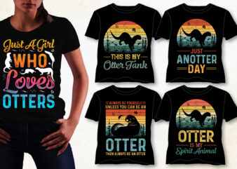 Otter T-Shirt Design Bundle
