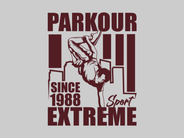 Parkour 1988 t shirt illustration
