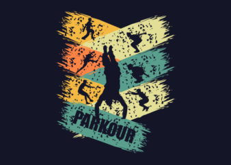 PARKOUR ART DECO t shirt illustration