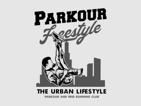 Parkour urban freestyle t shirt illustration