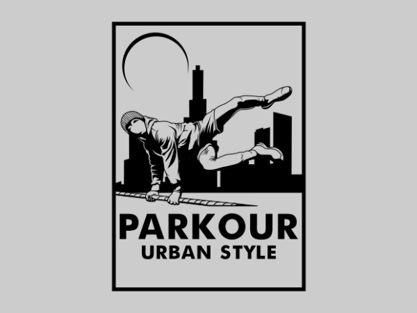 Parkour urban style t shirt illustration