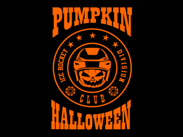 Pumpkin ice hockey division t shirt illustration