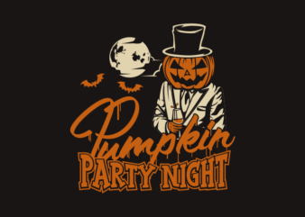PUMPKIN PARTY NIGHT t shirt illustration