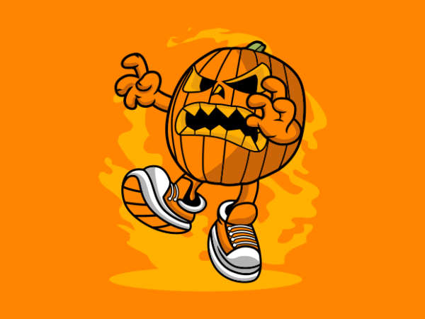 Pumpkin zombie arrg t shirt illustration