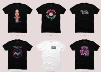 12 Squid Game PNG T-shirt Designs Bundle For Commercial Use Part 1