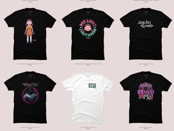 12 squid game png t-shirt designs bundle for commercial use part 1