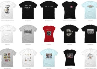 14 Friends PNG T-shirt Designs Bundle For Commercial Use Part 1