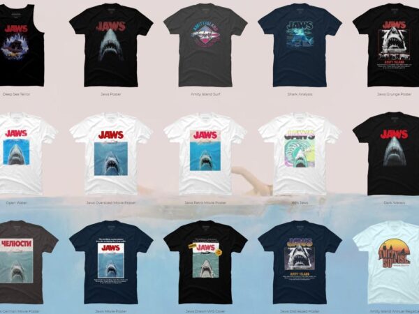 15 jaws png t-shirt designs bundle for commercial use part 1