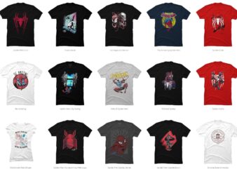 15 Spider Man png t-shirt designs bundle for commercial use part 1