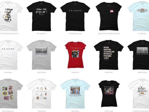 14 friends png t-shirt designs bundle for commercial use part 1