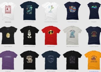 15 Pixar PNG T-shirt Designs Bundle For Commercial Use Part 1