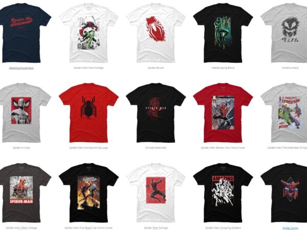 15 spider man png t-shirt designs bundle for commercial use part 2