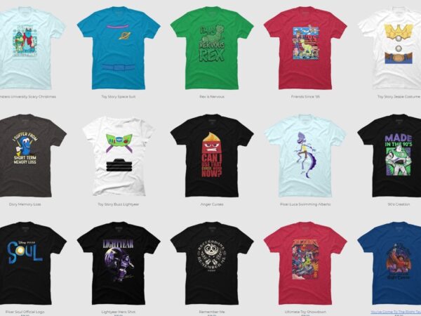 15 Pixar PNG T-shirt Designs Bundle For Commercial Use Part 2 - Buy t ...