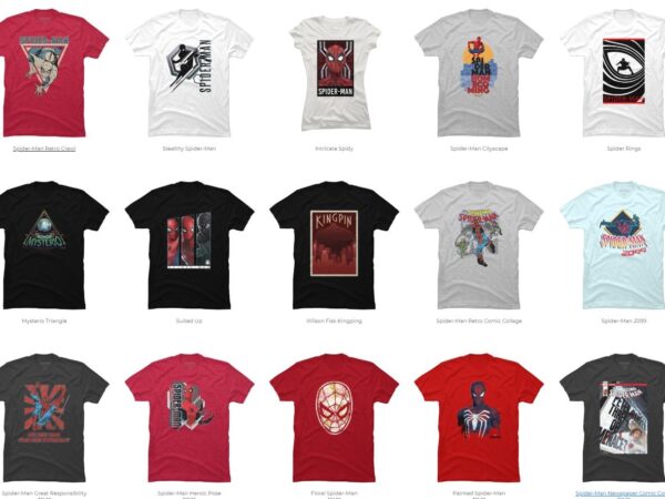 15 spider man png t-shirt designs bundle for commercial use part 3