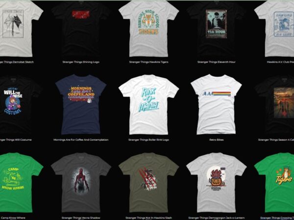 15 strangerthings png t-shirt designs bundle for commercial use part 4