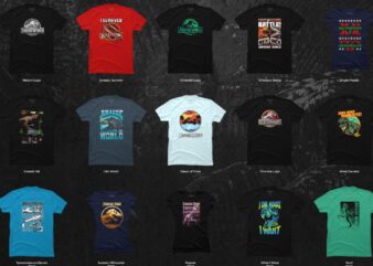 14 JurassicPark PNG T-shirt Designs Bundle For Commercial Use Part 4