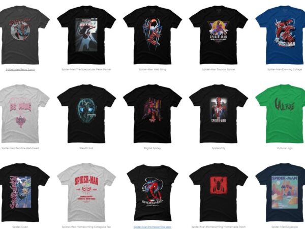 15 spider man png t-shirt designs bundle for commercial use part 4