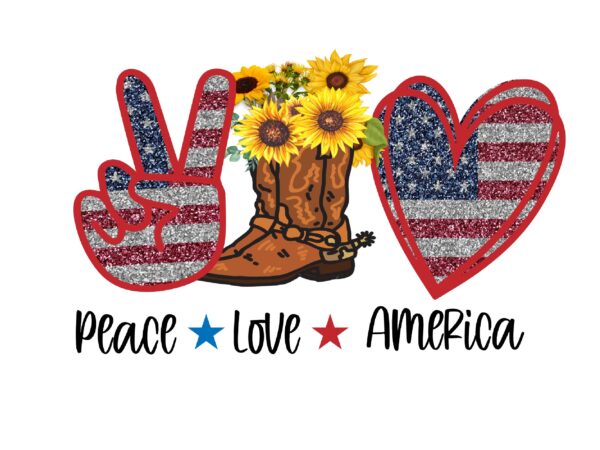 Peace love america sublimation t-shirt design