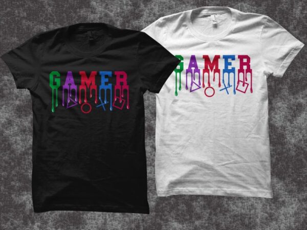 Gaming gamer shirt design – gamer t shirt design – gaming t-shirt design for sale