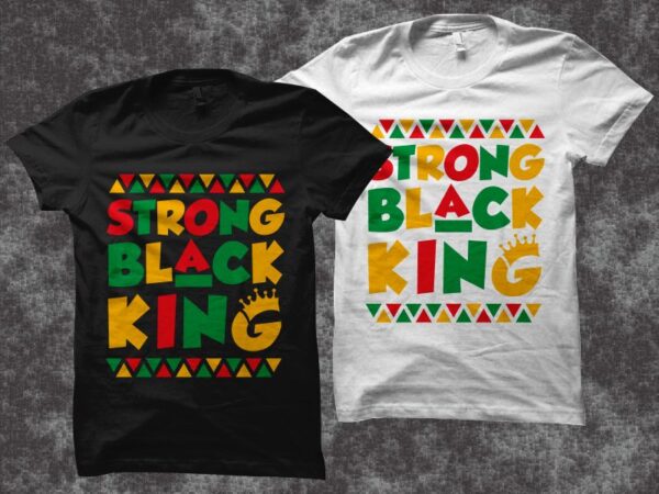 Strong black king t shirt design for commercial use