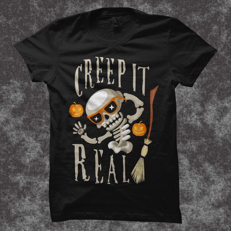 Creep it real - Halloween design illustration - Funny Halloween Shirt Design, Halloween png, Halloween svg, Funny Halloween t shirt design, Halloween shirt svg, Halloween shirt png,halloween vintage design, funny