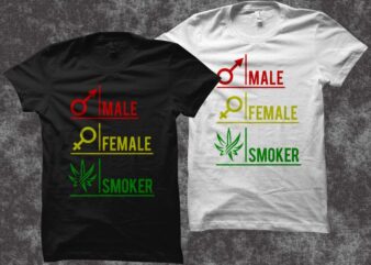 Stoner Gender Male Female Symbol, Cannabis t shirt, Smoker t shirt, Stoner T-Shirt Design for sale
