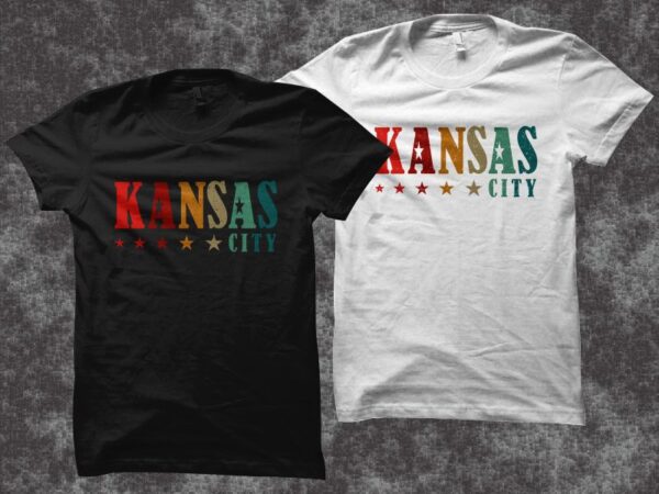 Kansas city t shirt design, kansas city retro vintage t-shirt design, kansas city chiefs clipart, chiefs football, kansas city svg eps png ai digital download t shirt design for sale