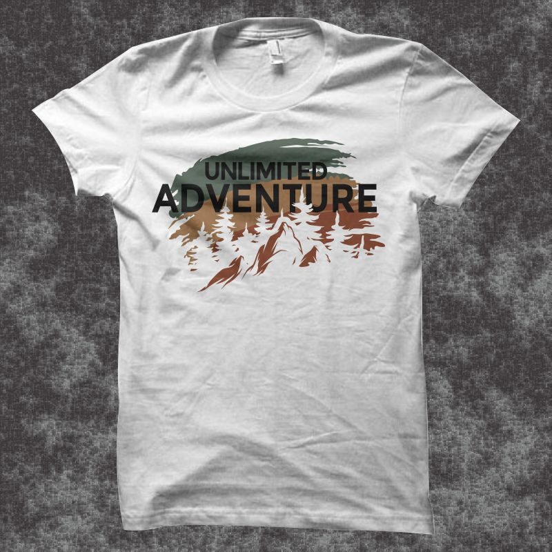 Vintage Unlimited Adventure T Shirt Design, Adventure t shirt design, Hiking t shirt design, Trekking t shirt design, Nature t shirt design, Unlimited adventure t shirt design for sale