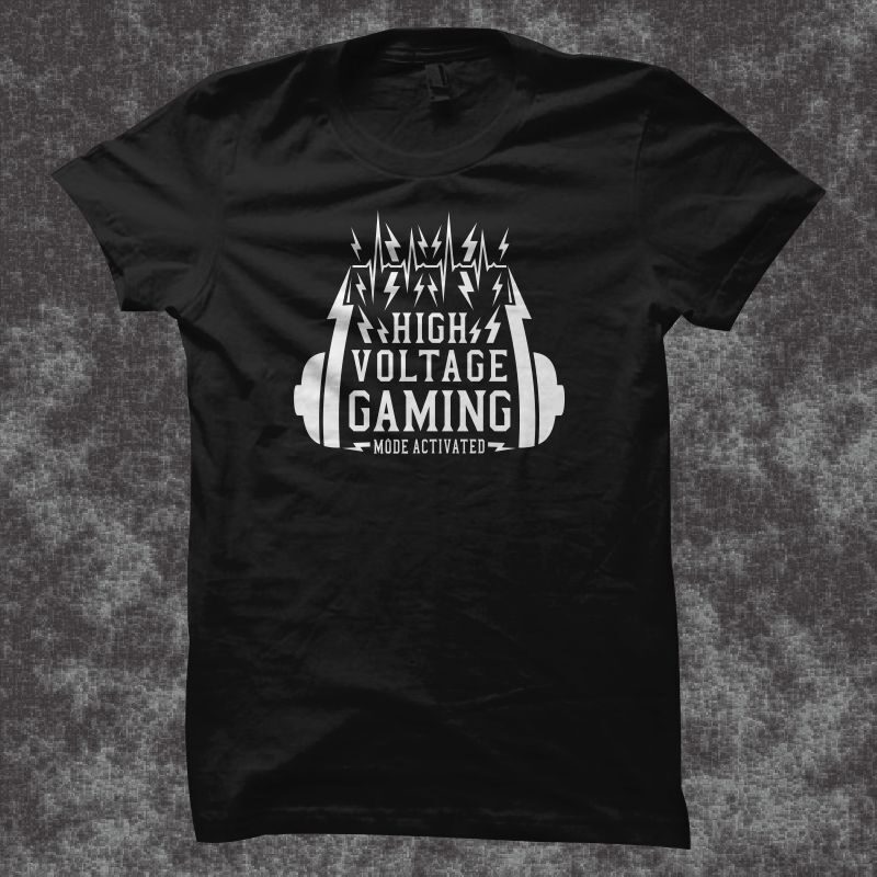 Gaming gamer t shirt design, Gaming mode activated, High voltage gaming mode activated, Gamer t shirt, Gaming t shirt for sale