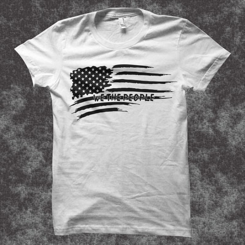We the people, US flag art illustration, 4th of july, American flag t ...