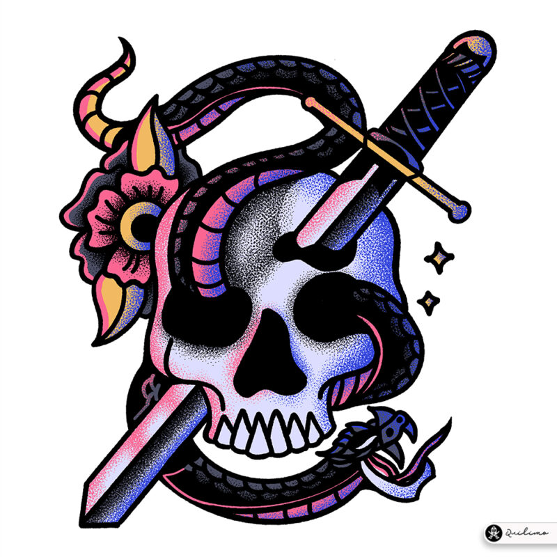 Skull Snake and Sword