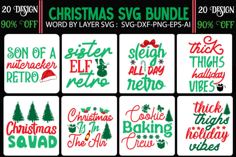 Christmas SVG Bundle, T-shirt Design Bundle
