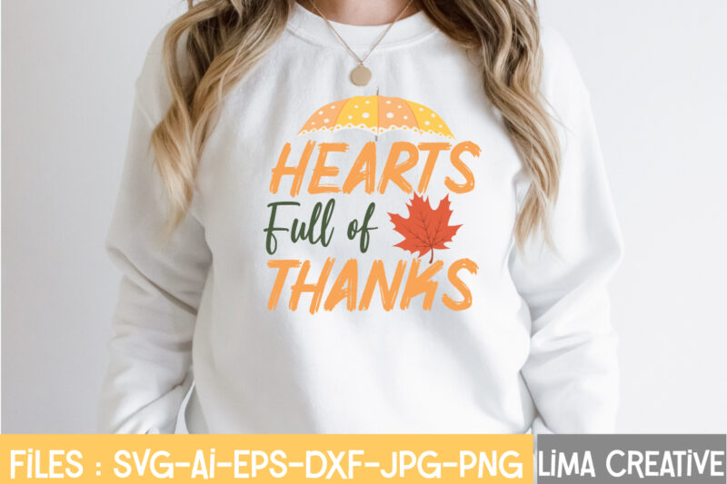 Hearts Fall Of Thanks T-shirt Design,Retro Fall SVG, Fall SVG Bundle, Autumn Svg, Thanksgiving svg, Fall svg Design, Autumn Bundle,Fall SVG Bundle, Fall Svg, Autumn Svg, Thanksgiving Svg, Fall Svg