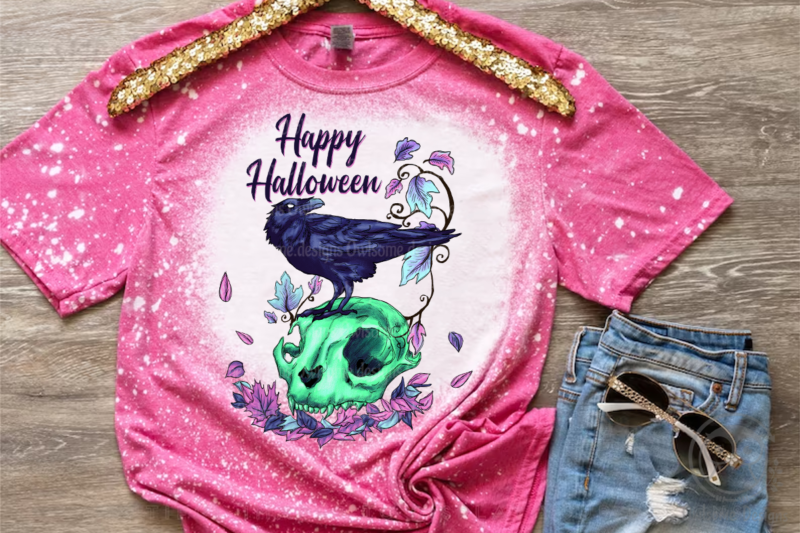 Raven Halloween Sublimation Design