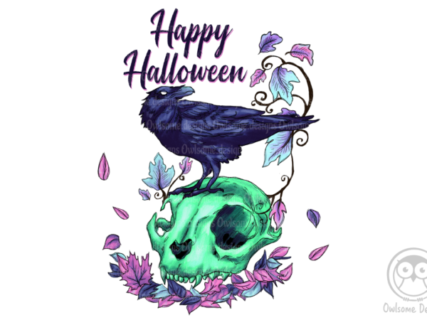 Raven halloween sublimation design
